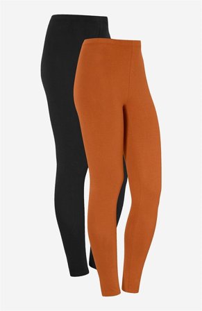 Cellbes of Sweden - Leggings i bomuld 2-pack i rust + sort til damer i størrelse 62/64