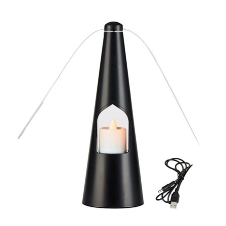 Vifte mot insekter med 2 blader, fluefanger, flueavskrekkende vifte, hengende vifte med krok, matbeskytter, fluefjerner for bord