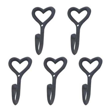 5 stk. Jernkunst Kroker Vegg Henger Hjerte for Kjøkken Smijern Hjerte Kroker