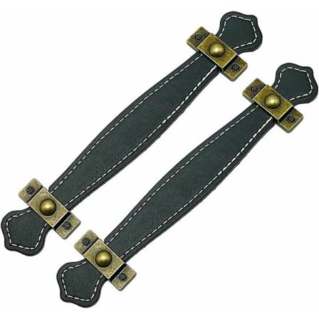 2 kpl Vintage nahkaiset laatikonkahvat mustat nahkaiset matkalaukunkahvat