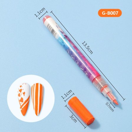 Ultra Thin Curve Manikyr Marker 3D Nail Art-penner G-B007 G-B007