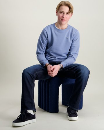 Calvin Klein MINI BADGE REG CN Bleu T-shirts Garçon - Kids Brand Store