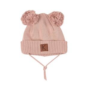 Kuling Prag Knitted Hat w Pom Poms Woody Rose 44/46 cm - Headwear - 44/46 cm - Pink