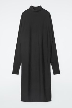 COS Women's The Funnel Neck Merino Wool Dress in Black