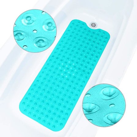 Badrumsmatta halkfri, antibakteriell bad dusch säker anti-mögelmatta-blå