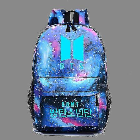 Bts lysande stjärnväska manliga och kvinnliga studenter Skolväska Ryggsäck Trend Korea-9-13