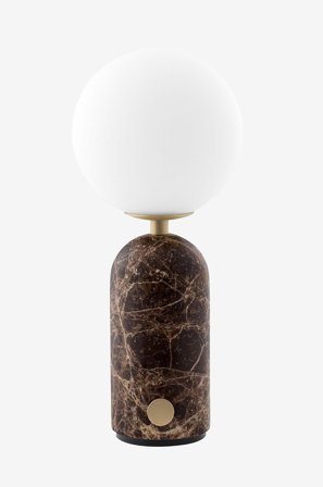 Globen Lighting - Bærbar bordlampe Torrano Beige travertin - Brun - Bordlamper - Fra Homeroom