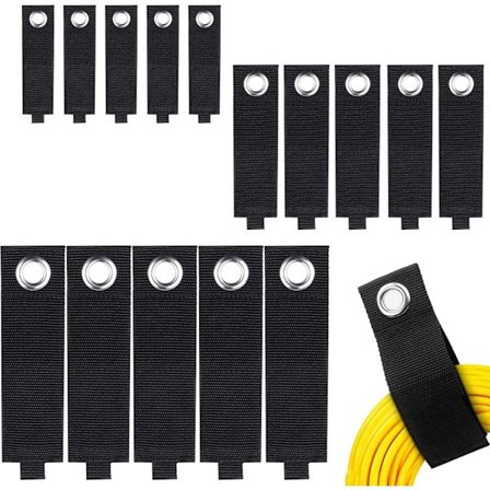 Heavy Duty Förvaringsremmar 15 Pack Förlängningssladdhållare Organizer Rem, Sladdhållare Fästremmar Kabelremmar för Sladdar, Slangar, Rep, Husbil, B