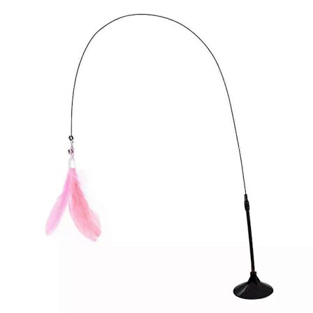 Kat Drillepind Legetøj, Indendørs Kattepind med Sugekopbase, Aftagelige Fjer, Interaktivt Kattelegetøj til Killinger, Sjov Motions Legepind