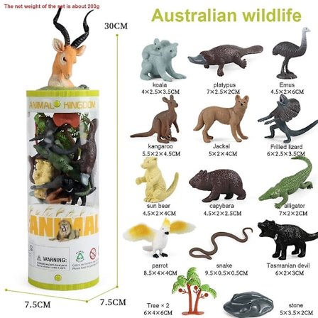 Eläinhahmoja Mini Jungle Animals Toy Set Realistiset eläinmallit Oppimislelut Pojille Tytöille, simuloitu dinosauruslelu Ocean Suit Insect Ornaments 