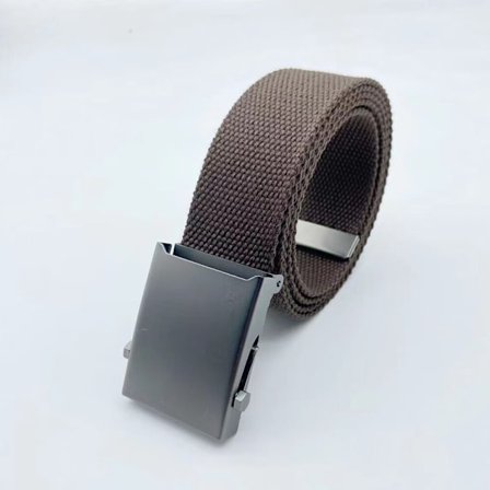 Ett 120 cm brunt canvasbälte för män och kvinnor, 3,8 cm band