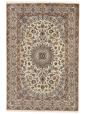 Noué À La Main Naïn Fine 9La Tapis 200X300 De Laine Marron/Beige