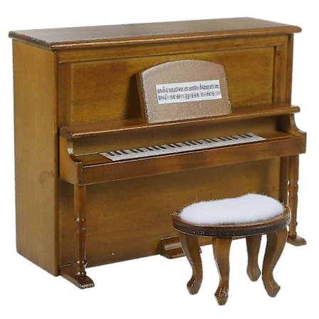 1 Sett med Miniatyr Piano og Stol Miniatyr Hus Møbler Modell Mini Hus Piano Stol Figur
