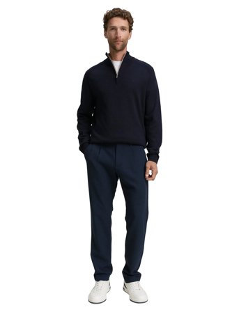 Tom Tailor Basic Knit Troyer - Blue - XL