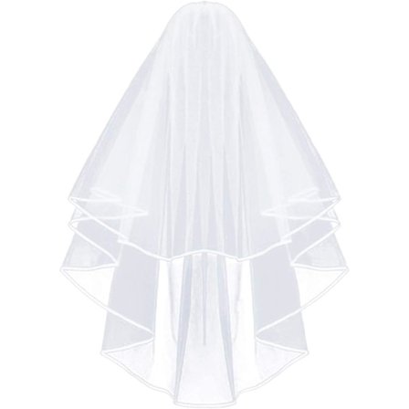 Brudslöja Kvinnors Enkla Korta Bröllopsslöjor