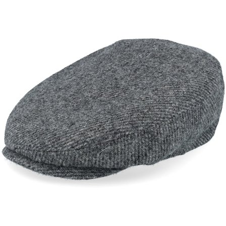 Stetson - Gris flatcap Casquette - Driver Wool Anthra Shades Diagonal Flat Cap @ Hatstore
