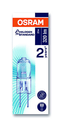 OSRAM Lyspære Halogen ovn pin 20W 12V klar G4