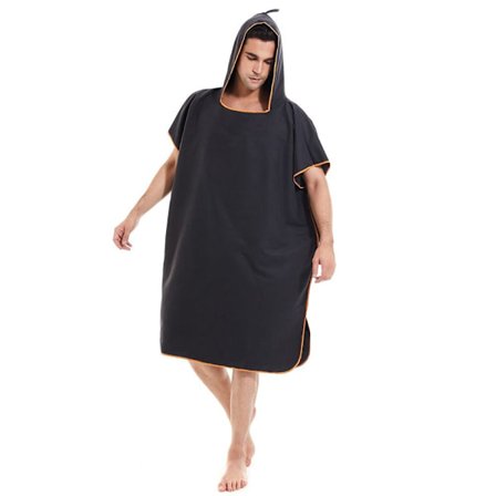 Unisex hupullinen pyyhe Poncho MUSTA