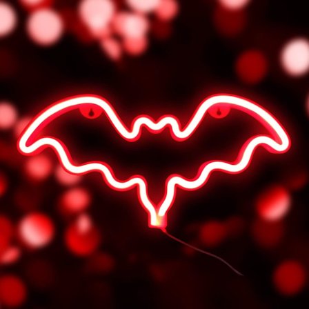 LED Neon Bat Lights Juldekoration, Fladdermusformad Halloween N