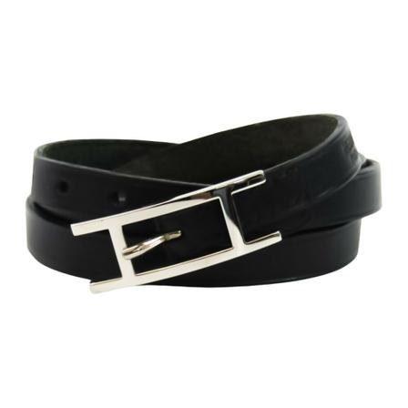 Hermès Vintage, Pre-owned Hapi 3 Bracelet Zwart, unisex, Maat:ONE Size,leer