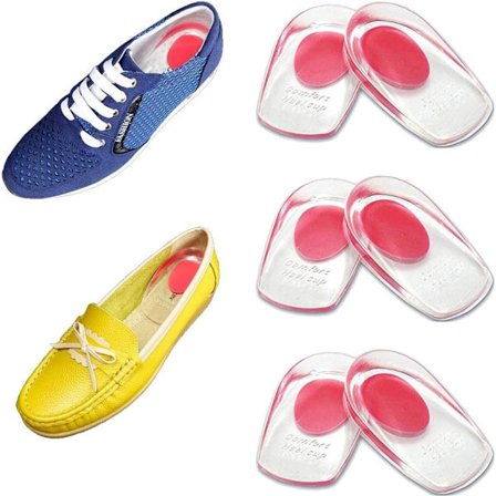 3 Par (Rosa, S) Självhäftande GEL Silikon Häl Inlägg, Gel