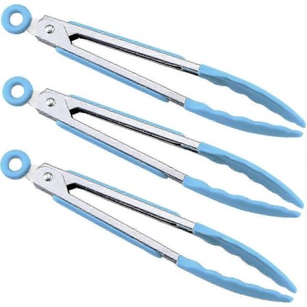7" Mini Silikon Serveringstänger Set Om 3 (blå)