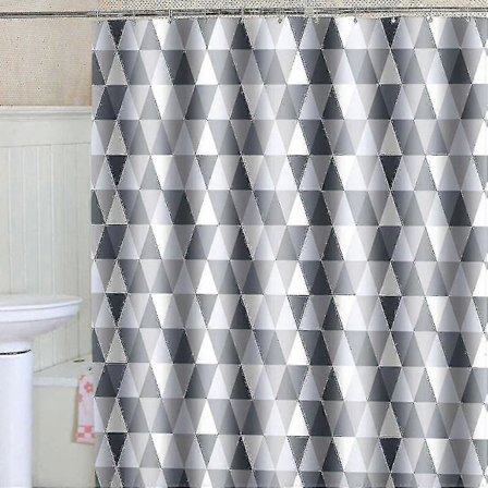 Bruseforhæng 200 X 220 Cm (200 X 220 Cm i bredden, 220 Cm i højden), Vandtæt polyesterstof, Antibakteriel, Anti-skimmel, Vasket, Med 12 brus