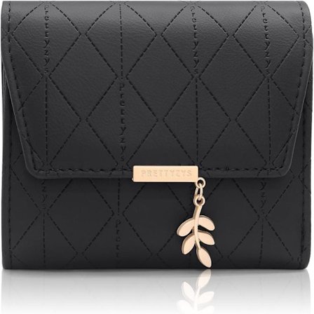 Pung PU Læder Pung til Kvinder Lille Damepung med Vedhæng, Tofoldet Pung til Kvinder med Møntrum Lille Pung og 6 Kortlommer