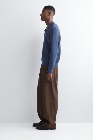 COS Men's Maglione Polo In Cotone in Blu