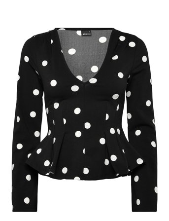 Gina Tricot Peplum Top - Black - M