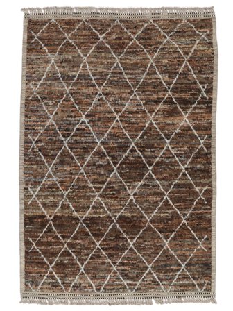 Berber Style Matta Modern Brun/Svart (Ull, Afghanistan)
