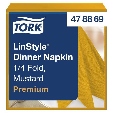 TORK Servett LinStyle Middag senapsgul 50/fp - Lyreco - Kök och servering - Servetter och dukar - Servett - 3-lagers
