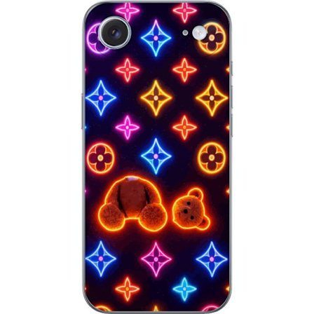 Yhteensopiva Puhelinkuori Apple Apple iPhone 17 Air Neonvärisellä ylellisellä kuviolla, jossa hehkuvia nalleja pop-taide-esteetiikassa