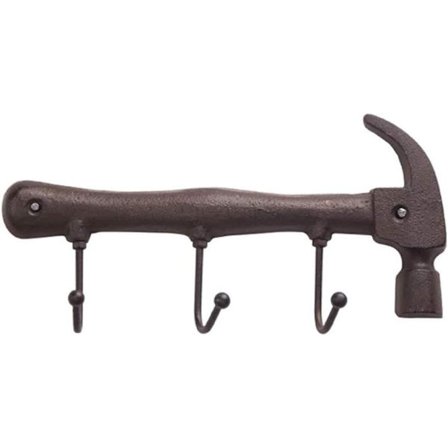 Retro Gjutjärns Vintage Nyckelställ Hållare Krokar Yxa/Skiftnyckel Design Dekorativ Väggmonterad Antik Garage Trädgård Verktygshållare Kappa Hatt 