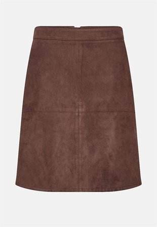 Soyaconcept - Nederdel i ruskindsimitation i mørkebrun til damer i størrelse 42 - Cellbes