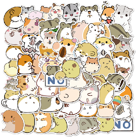 Hamsterklistermærker 50-pak