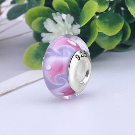 Ny europeisk färgglad Lampwork Glaspärla Murano Plast Aolly Charm Fit Pandora Armband Armband Kvinnor Tjej DIY Smycken Dropship