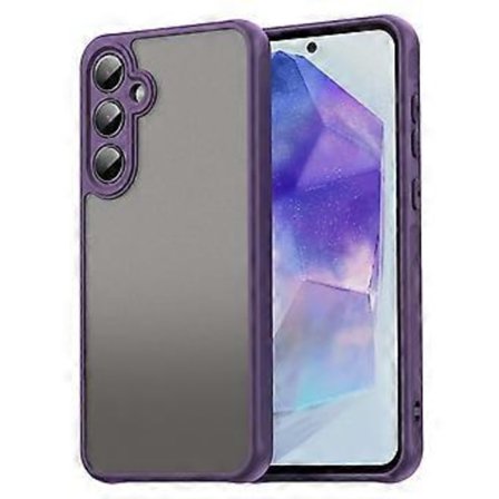 Til Samsung Galaxy A55 5G Mobilcover Stødsikkert Luftpuder Frostet Gennemsigtigt PC+TPU Bagside Lilla