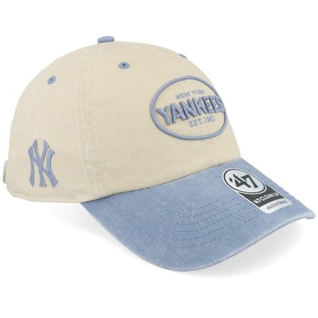 47 Brand - MLB Beige unconstructed Czapka Z Daszkiem - New York Yankees MLB Breaking Trail 47 Clean Up Mojave Stone/Vapor Blue Dad Cap @ Hatstore
