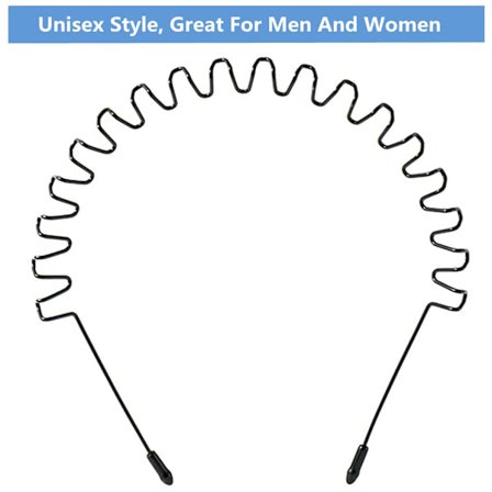 Metal Hårbøjle til Mænd Hårbøjle Kvinder Hårbøjle Mænd Unisex Sort