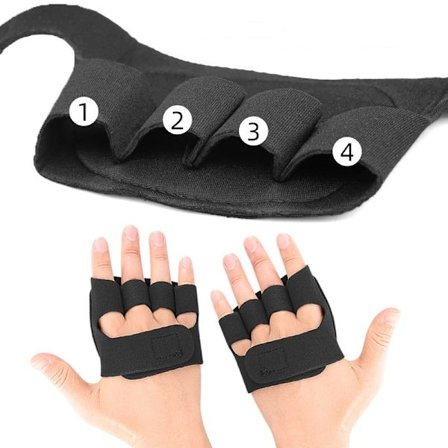 Urheilulliset puolisormen käsineet