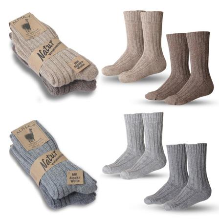 2-pack - Alpacka Strumpor / Sockor - Välj Färg & Storlek Grey Grå 39