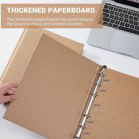 A5 6-rings perm, A5 ringpermer, A5 ringperm 6 hull, Kraft a5-mapper for å legge til brosjyrer, scrapbooking-papir, løse ark, 2 stk[PL]