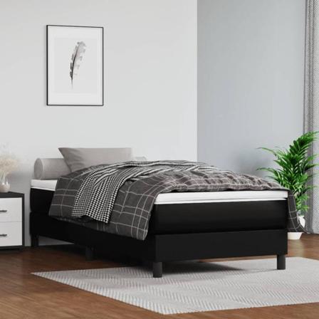 Vidaxl Pocketresårmadrass Svart 100x200x20 Cm Konstläder Svart