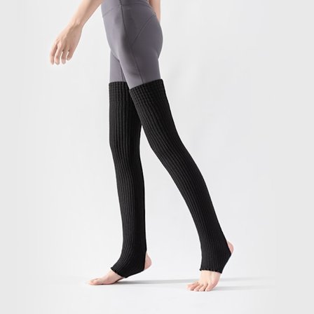 H;75CM-ZLY Moderne benvarmere lange fodløse sokker One Size Fits All til kvinder Vinter Dans Yoga Ballet Åndbar