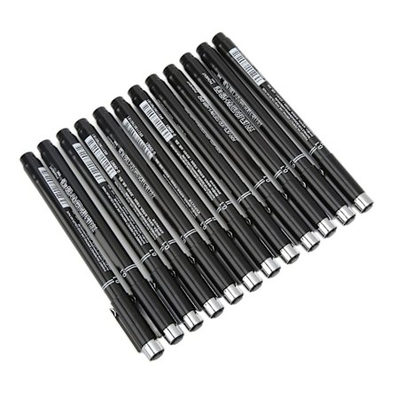 12 stk. Fineliner Tegnepenn Skriver Jevnt God Vanntett Ingen Falming Flekker Blødning Fine Penner for Designer Illustrator09901 0.1
