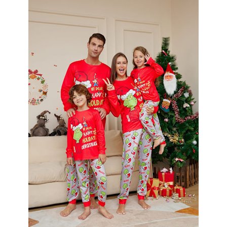 Jouluinen pyjama- set Xmas Pjs:n pitkähihaiset yöpuvut yhteensopiviin asuihin