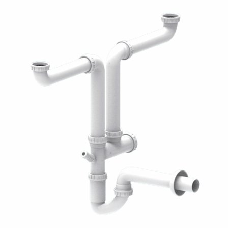 Sifone Valsir autopulente salvaspazio per doppio lavello