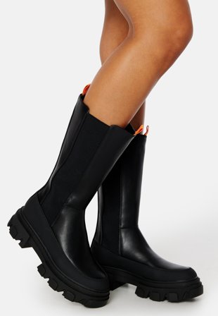 ONLY Tola Tall Chunky Boot Black Klær