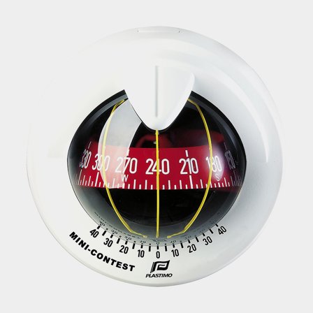 Marine compass Plastimo Mini-Contest, Ø81 mm, bulkhead mounted, white